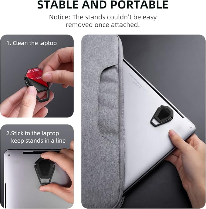 Laptop Stand for Desk, Portable Anti-Slip Keyboard Riser, Zinc Alloy Keyboard - Image 6