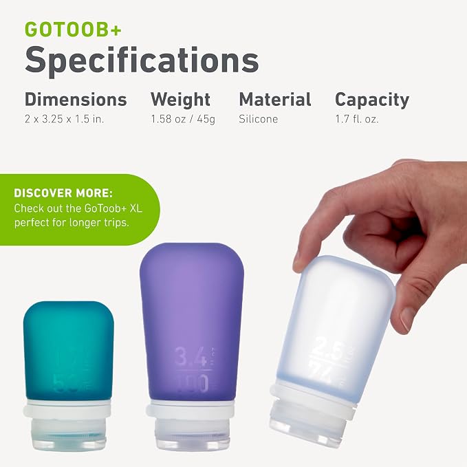 humangear GoToob+ Refillable Silicone Travel Size Bottles - Image 5