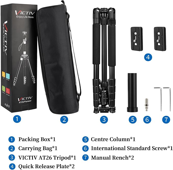 VICTIV 78" Tripod for Camera, Tall DSLR Tripod & Monopods, Professional Heavy - Image 9