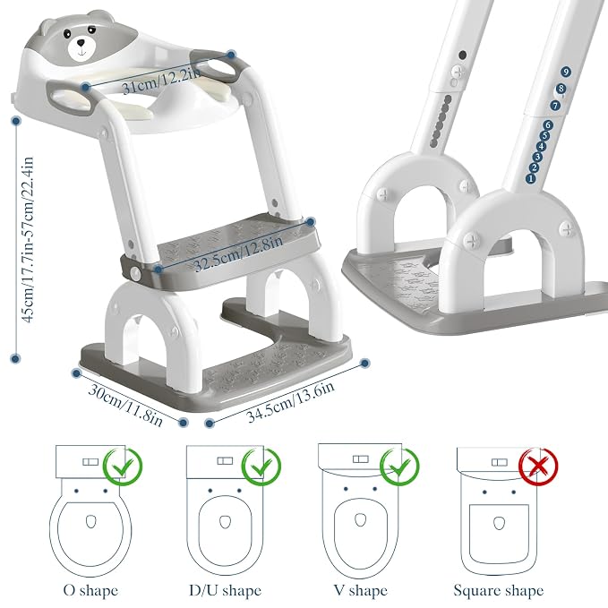 Potty Training Seat for Toddlers, Adjustable Height 2-in-1 Potty Training - Image 7