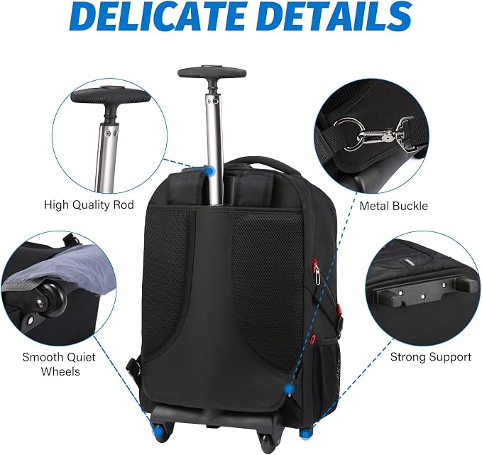 LOVEVOOK Rolling Laptop Backpack - Image 6