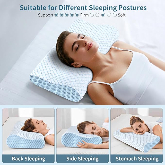 Cervical Pillow for Neck Pain Relief, Contour Memory Foam Pillows for Sleeping - Image 6