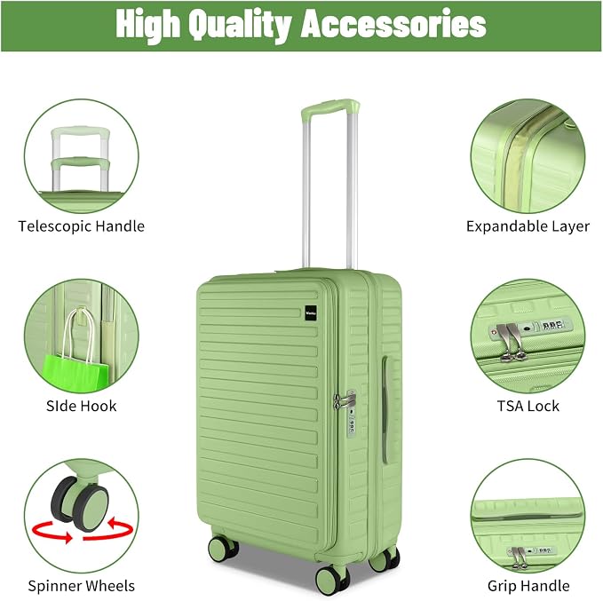 3-Piece 20/24 Top Opening Hardshell Lightweight Luggage and 28-Inch Clamshell - Image 6
