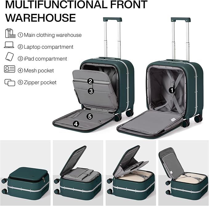 mixi Carry On Luggage, 18” Suitcase - Image 4