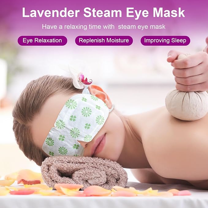 10 Packs Steam Eye Mask, Mnswand Lavender Steam Eye Masks Disposable, - Image 2