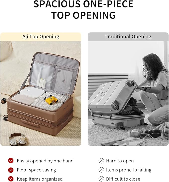 aji Expandable Top Opening 24 Inch Checked Luggage - Image 4
