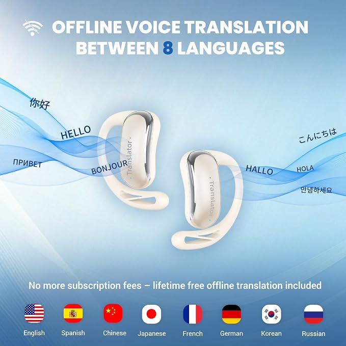 AI Translator Earbuds Translation Earbuds Real-Time 98% Accuracy 0.5s Response - Image 2
