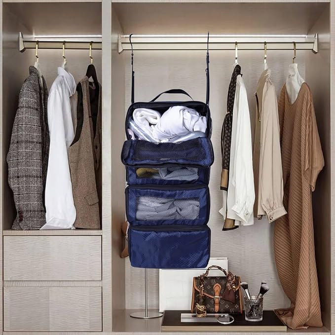 Suitcase Organizer, Travel Luggage Organizer Portable Hanging Travel Shelves - Image 6
