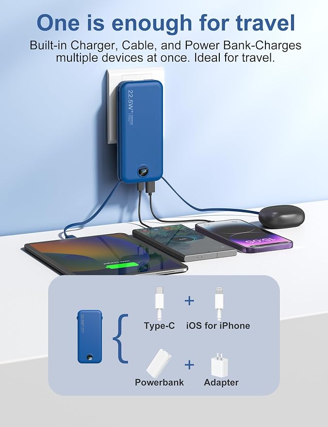 Portable Charger, 12000mAh 22.5W USB C Power Bank Fast Charging - Image 4