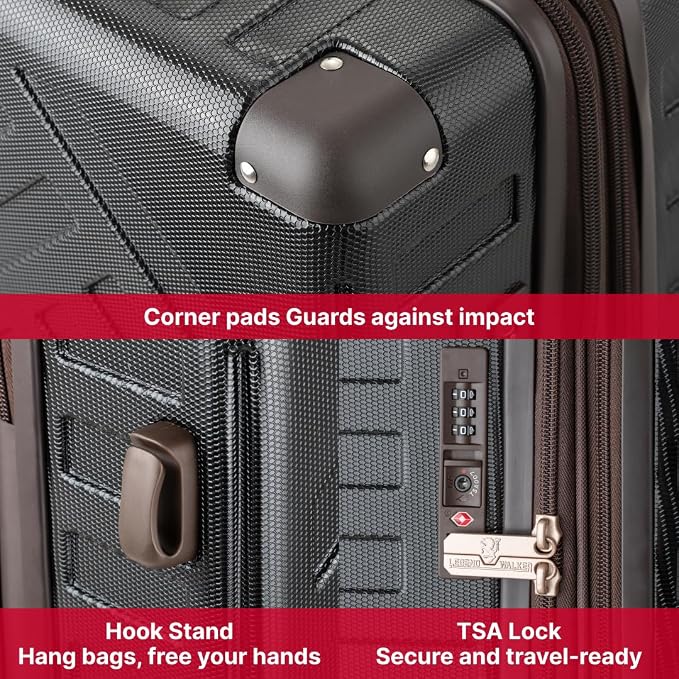 LEGEND WALKER DECK Hardside Expandable Luggage, 22 inch, 5514-49-BK - Image 3