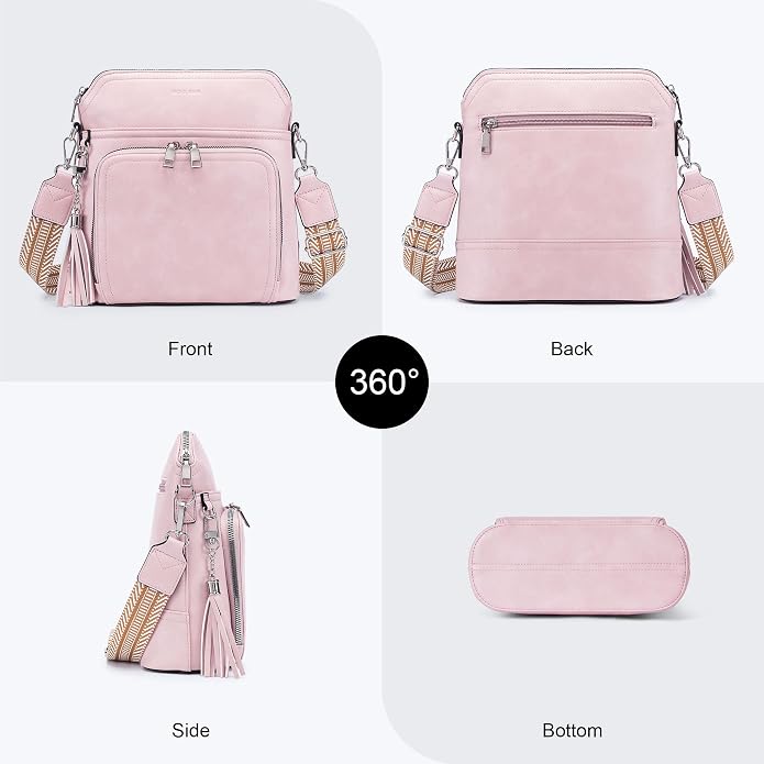 Crossbody Purse for Women, Lightweight Medium Crossbody Bag Soft Leather - Image 7
