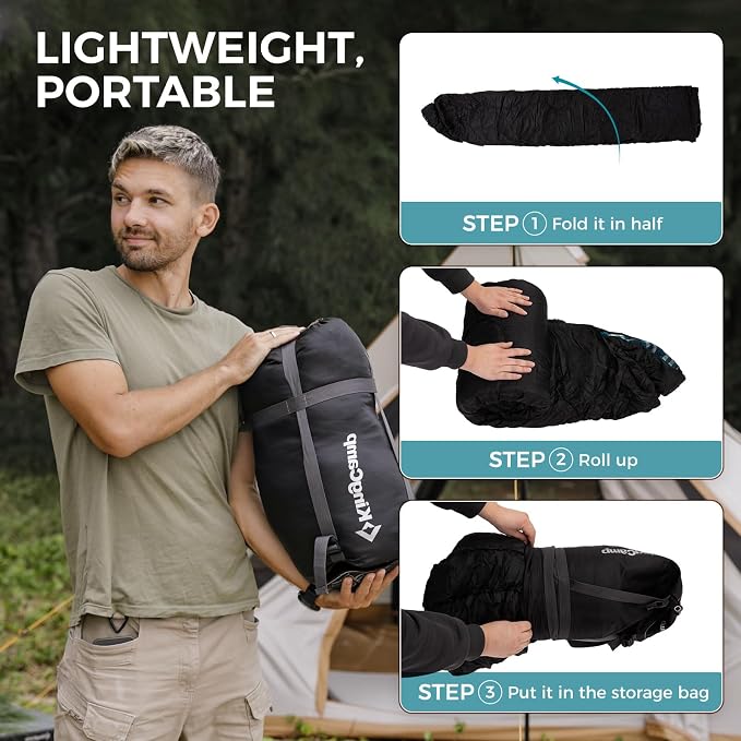 KingCamp Sleeping Bag for Adults, Cold Weather & Warm XL Big and Tall Flannel - Image 6