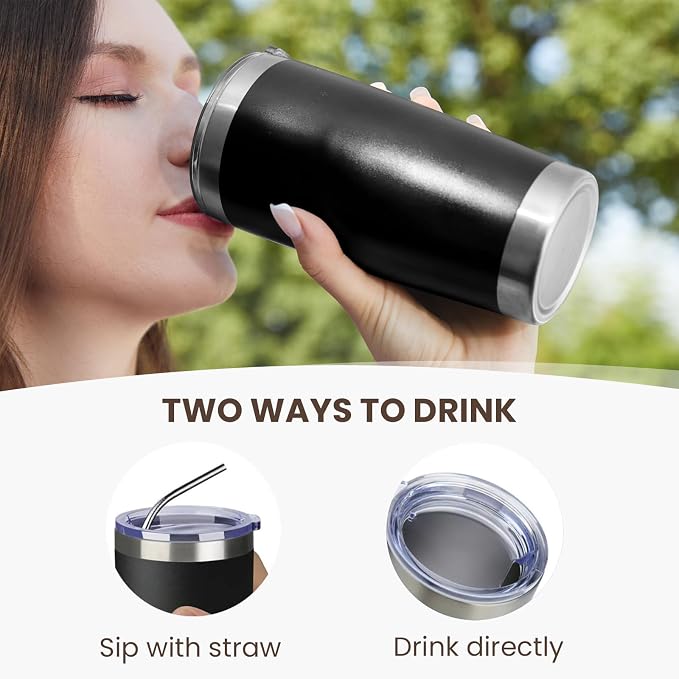 MEWAY 20oz Tumbler Double Wall Vacuum Insulated Travel Mug, Stainless Steel - Image 3