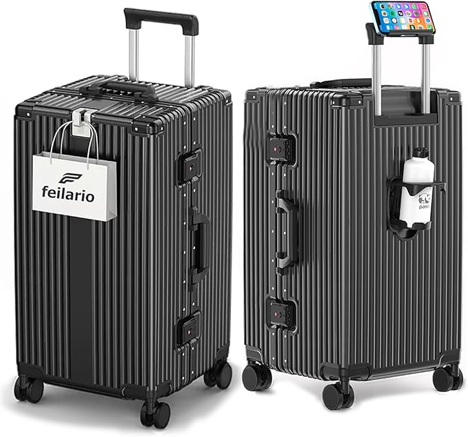 feilario 30in Super Large Captain Aluminum Frame Hardside Spinner Wheels Luggage by feilario