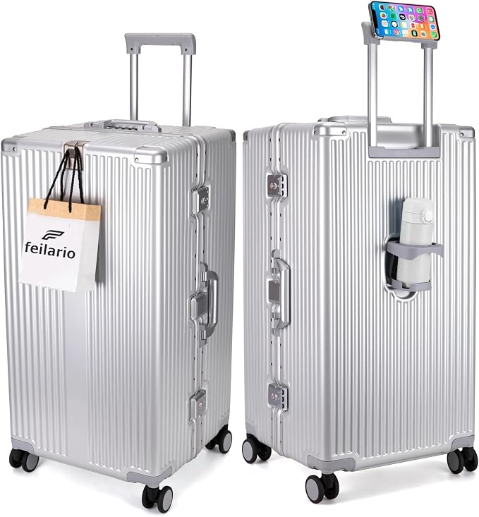 feilario 30in Super Large Captain Aluminum Frame Hardside Spinner Wheels Luggage by feilario