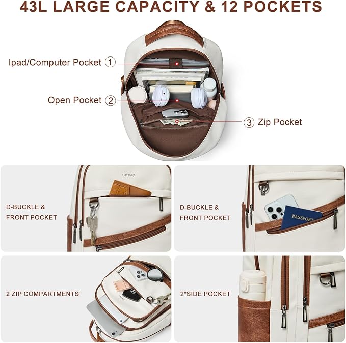 43L Backpack for Women Men - Image 4