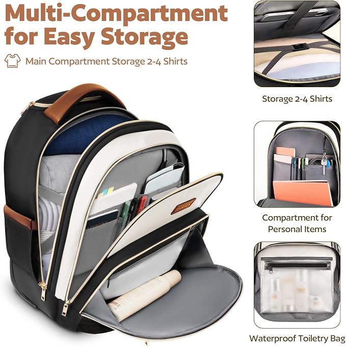 Small Rolling Backpack for Women, Lightweight Travel Backpack - Image 2