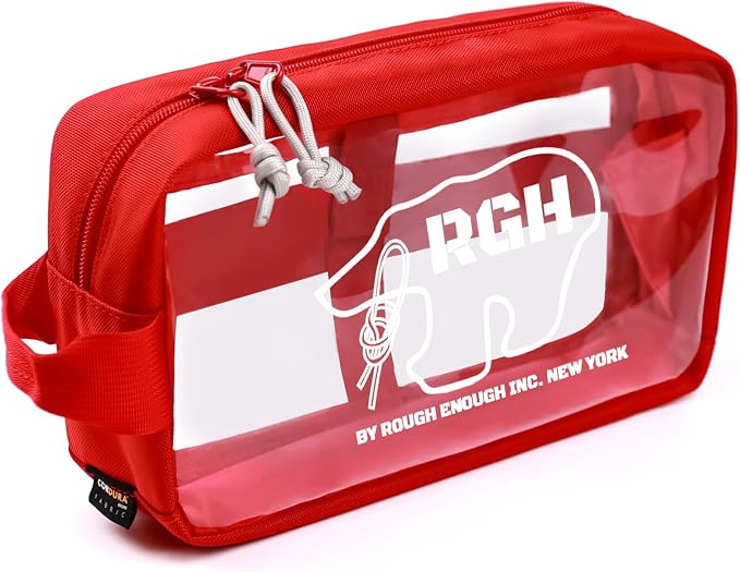 Rough Enough Clear Toiletry Bag Travel Cosmetic Makeup Toothbrush Case Pouch by REROUGHENOUGH