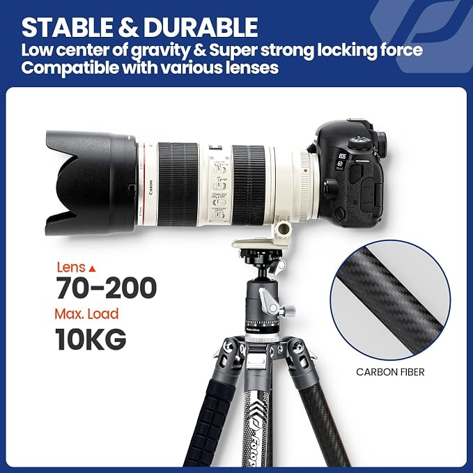 Fotopro 62 Inch Carbon Fiber Tripod - Image 2