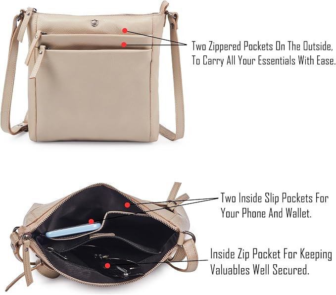 Small Soft Genuine Leather Crossbody Purse Women’s Sling Crossover Shoulder - Image 3