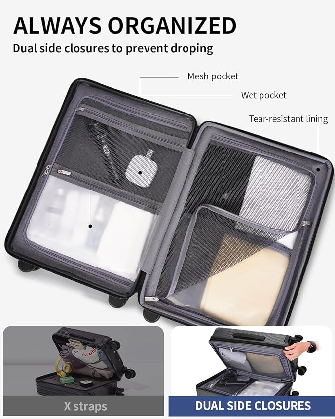 ECOHUB Hardside Expandable Carry On Luggage, Lightweight Small Hardshell Travel - Image 6