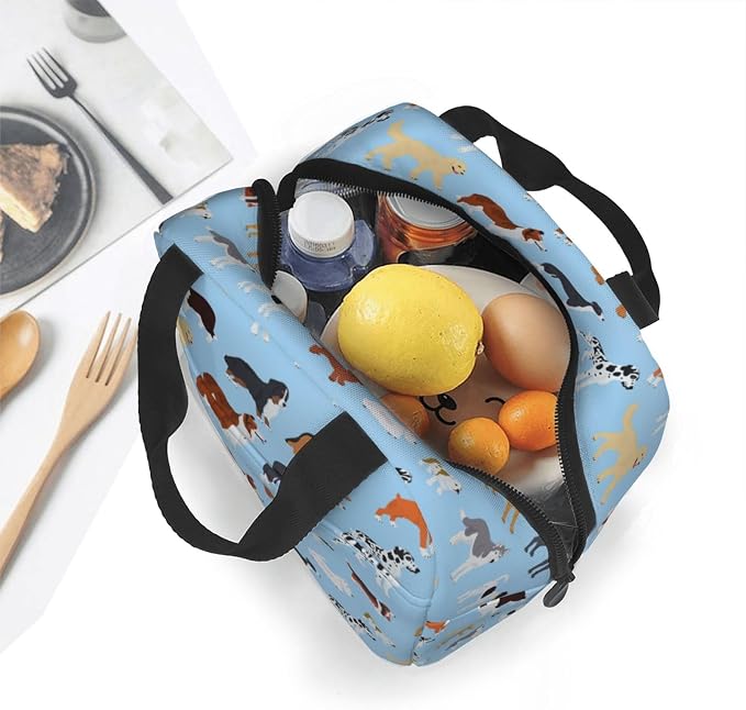 Cute Dog Lunch Box Puppy Lunch Bag Insulated Reusable Lunch Tote Bag Cooler - Image 3