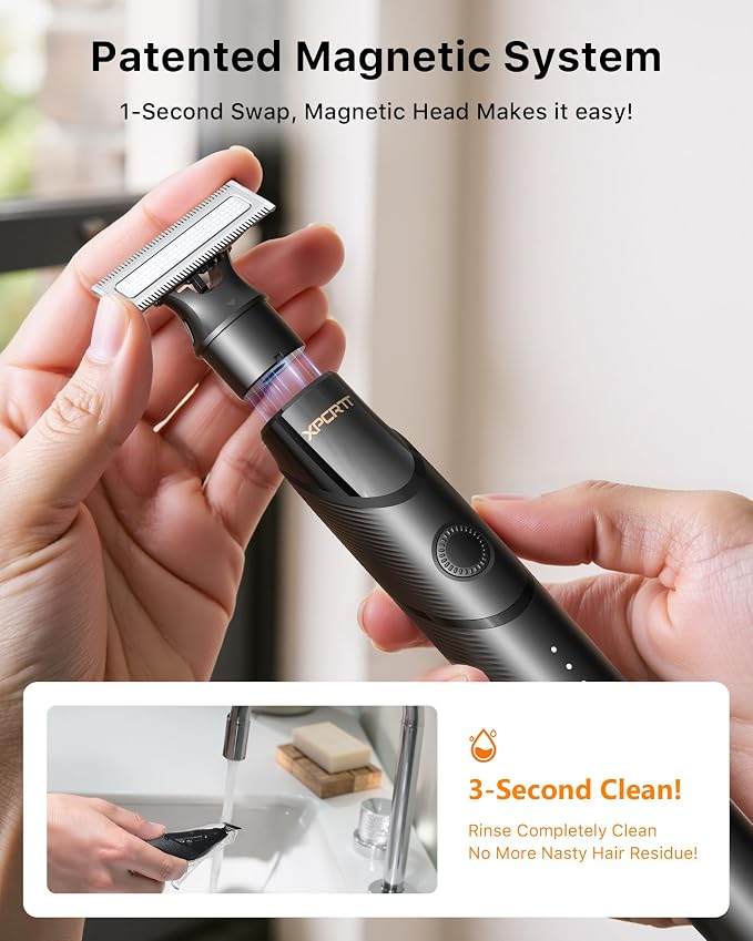USB-C Fast Charging, Groin & Ball Hair Painless Electric Shaver, Travel Razors - Image 3