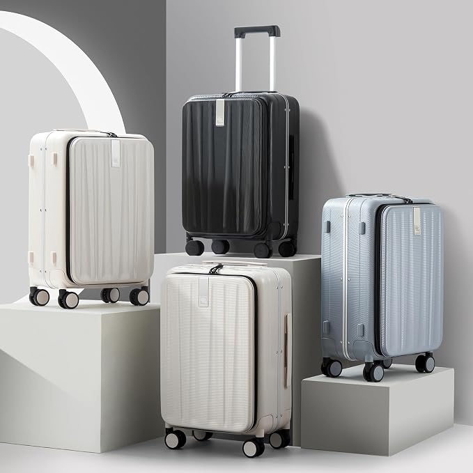 Hanke 24 Inch Checked Luggage PC Hard Shell Suitcases - Image 8
