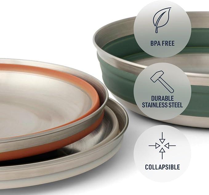 Sea to Summit Detour Stainless Steel Collapsible Bowl, Moonstruck Grey - Image 4