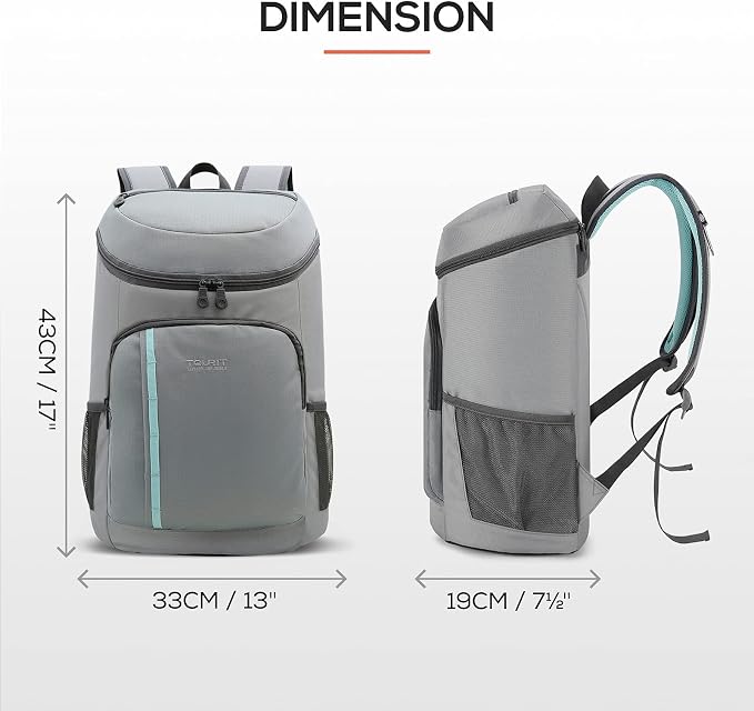 TOURIT Cooler Backpack 30 Cans Lightweight Insulated Backpack Cooler Leak-Proof - Image 2