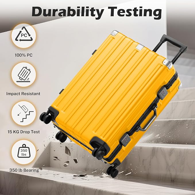 Krute Aluminum Frame Carry On Luggage 20 Inch Zipperless Luggages USB Charger - Image 6