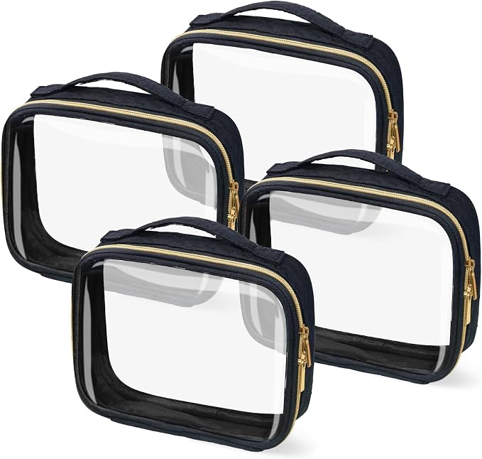 TSA Approved Travel Toiletry Bag, 4 Pack Clear Makeup Bags by FAYORORY