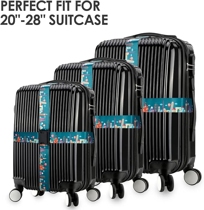 Adjustable Travel Luggage Strap Suitcase Belt Travel Bag Accessories 1.96 in W - Image 3
