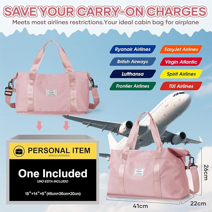 Travel Duffel Bag, Sports Tote Gym Bag, Shoulder Weekender Overnight Bag - Image 2
