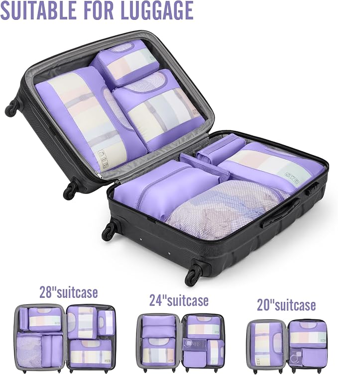 Veken 10 Set Packing Cubes for Travel Essential, Suitcase Organizer Bags in 4 - Image 6