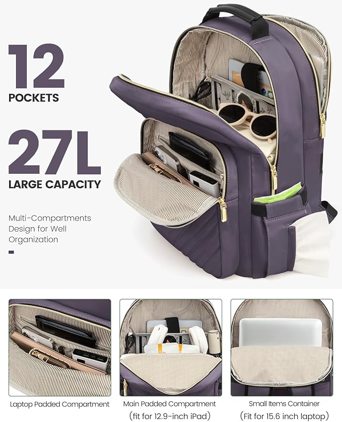 LOVEVOOK Laptop Backpack Purse for Women, Large Capacity Travel Business - Image 2