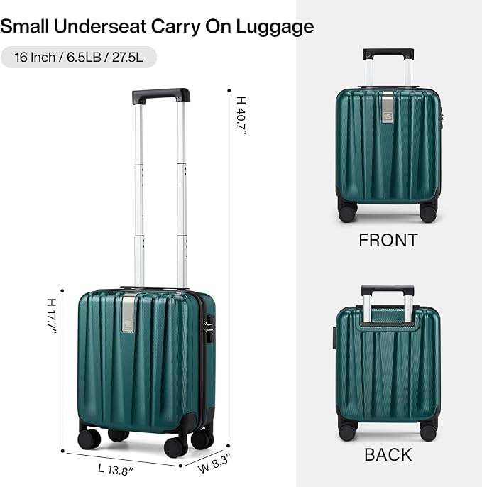 Hanke 16 Inch Underseat Carry on Luggage - Image 3