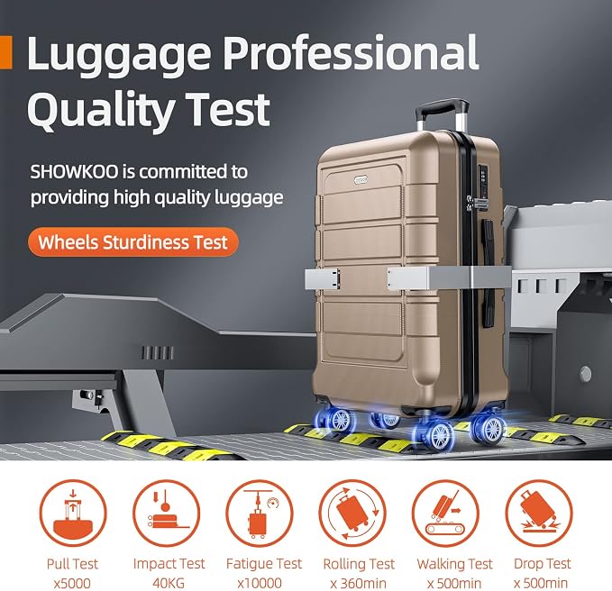SHOWKOO Luggage Sets Expandable PC+ABS Durable Suitcase Double Wheels TSA Lock - Image 8