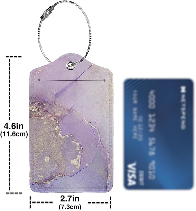 Light Purple Marble Luggage Tag Personalized Luggage Tags - Image 4