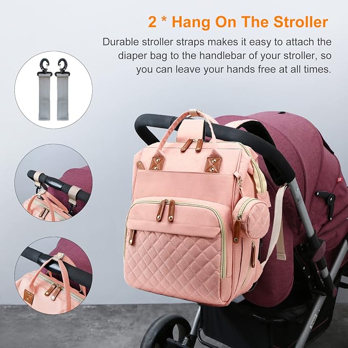 Diaper Bag with Changing Station, Waterproof 3 in 1 Baby Diaper Backpack with - Image 8