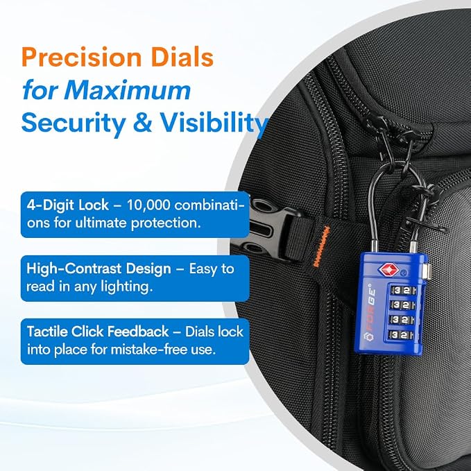Forge TSA Approved Luggage Locks 4 Digit Combination TSA Travel Locks - Image 6