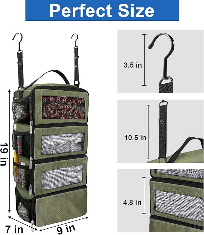 Suitcase Organizer, Travel Luggage Organizer Portable Hanging Travel Shelves - Image 2