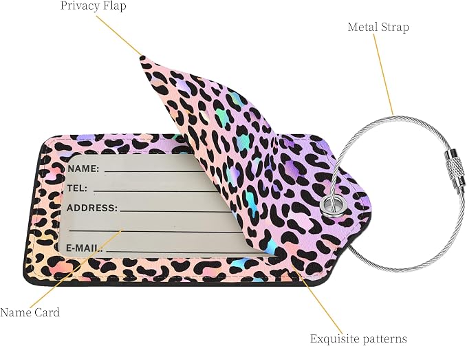 2 Pcs Luggage Tags for Suitcases, PU Leather Cruise Ship Luggage Tags - Image 2