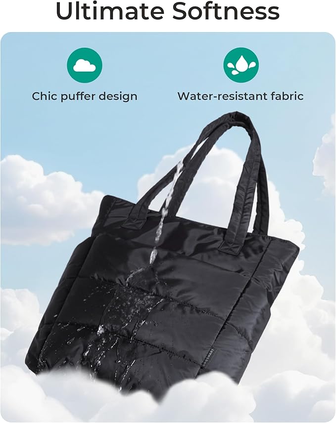 BAGSMART Tote Bag for Women, Lightweight Puffy Tote Bag - Image 3