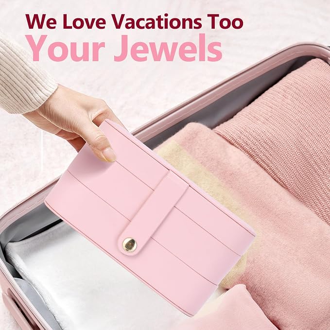 Travel Jewelry Case with LED Lighted Mirror, Personalized Birthday Gifts - Image 6