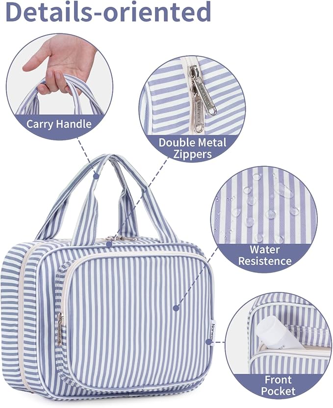 Narwey Striped Hanging Toiletry Bag - Image 5
