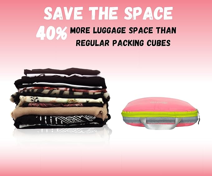 6 Set/3 Set Ultralight Compression Packing Cubes, Suitcase and Backpack Travel - Image 2