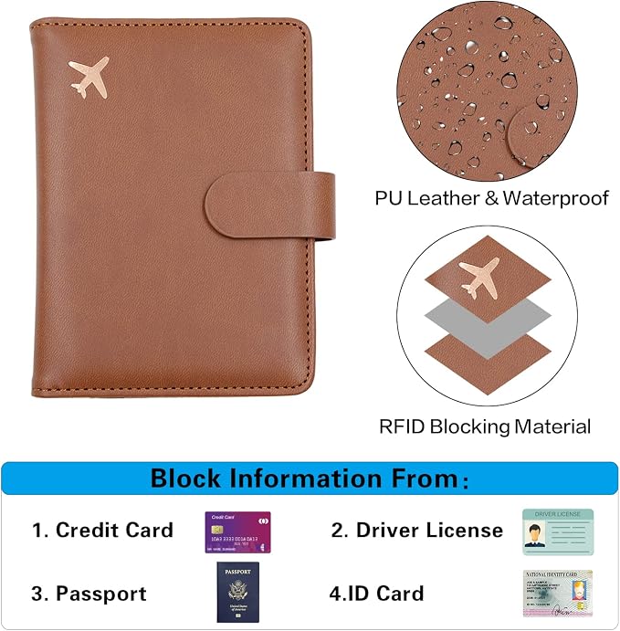 Melsbrinna Premium Leather Passport Holder Covers Case, Waterproof Rfid - Image 3