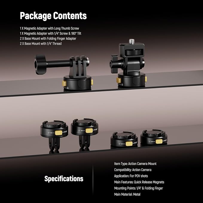 Neewer 6 in 1 Action Camera Mount Kit, Compatible - Image 8