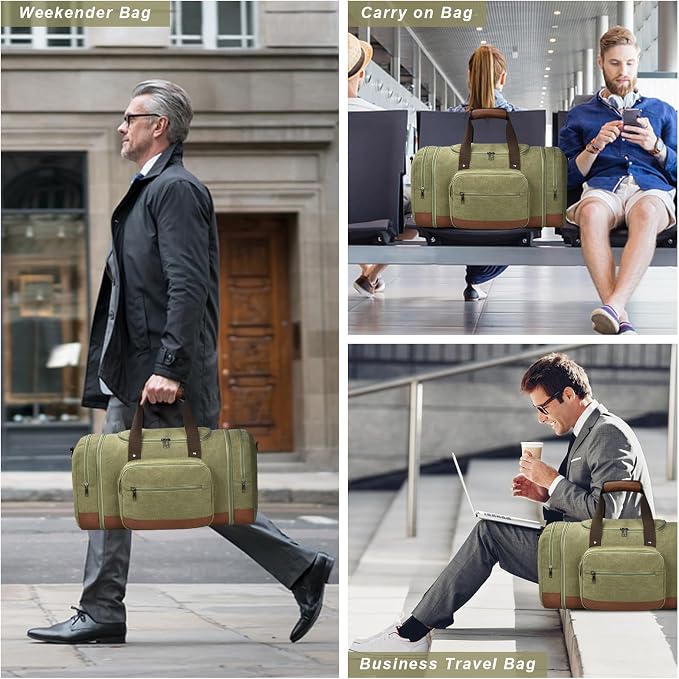 Litvyak Duffle Bag for Travel, Canvas Travel Duffel Bags Overnight Weekend Gym - Image 2